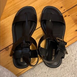 Steve Madden Black Leather Sandals